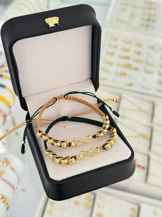 Pulsera pareja infinito silueta