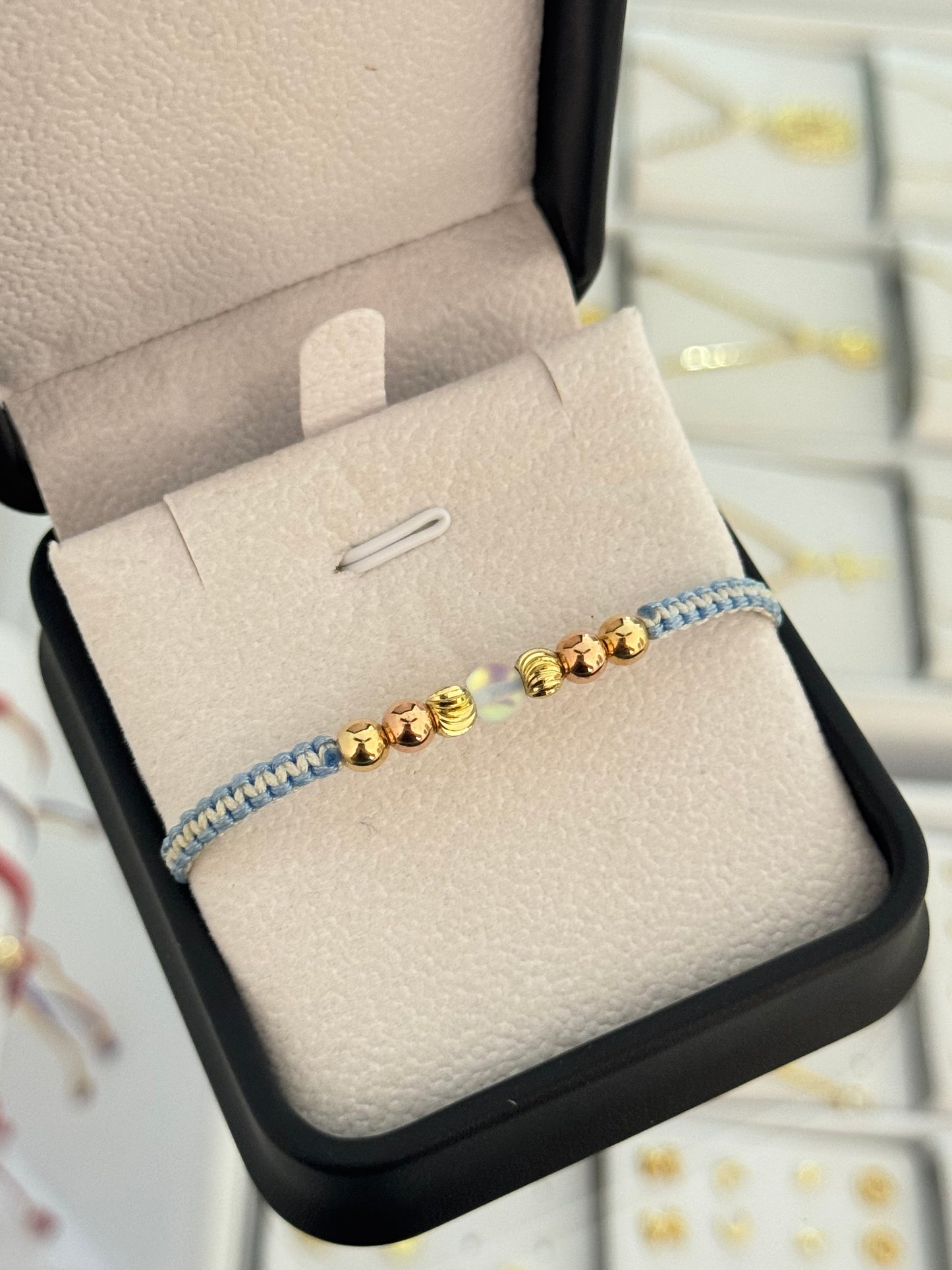 Pulsera neotornasol. N de balín: #5 ital, #5 rosa, #5 liso