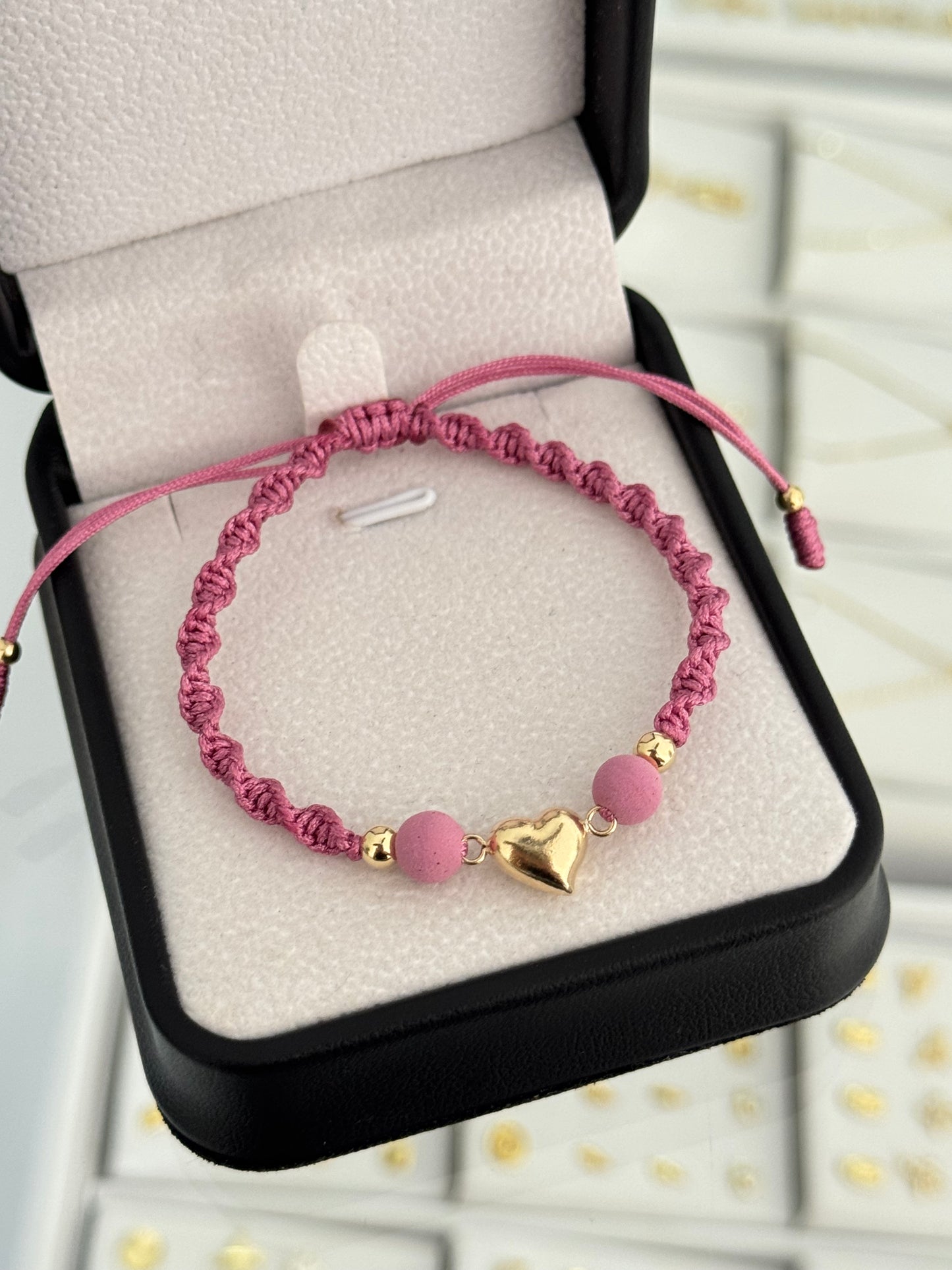 Pulsera corazón soplado. N de balín: #4