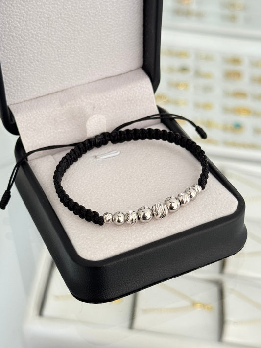 Pulsera acero y diamantado. N de balín: #6 diamantado, #6 acero, #5 diamantado, #5 acero, #4 diamantado