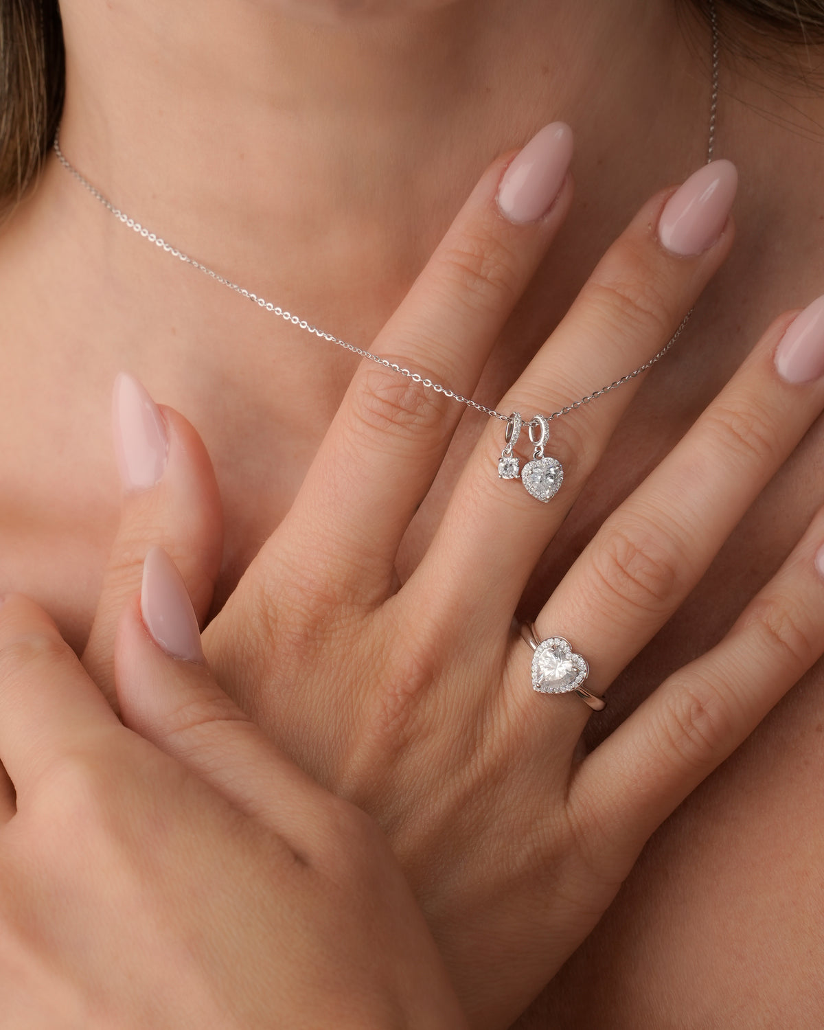 Conjunto gargantilla amore dúo 45cms + anillo amara light MT ajustable