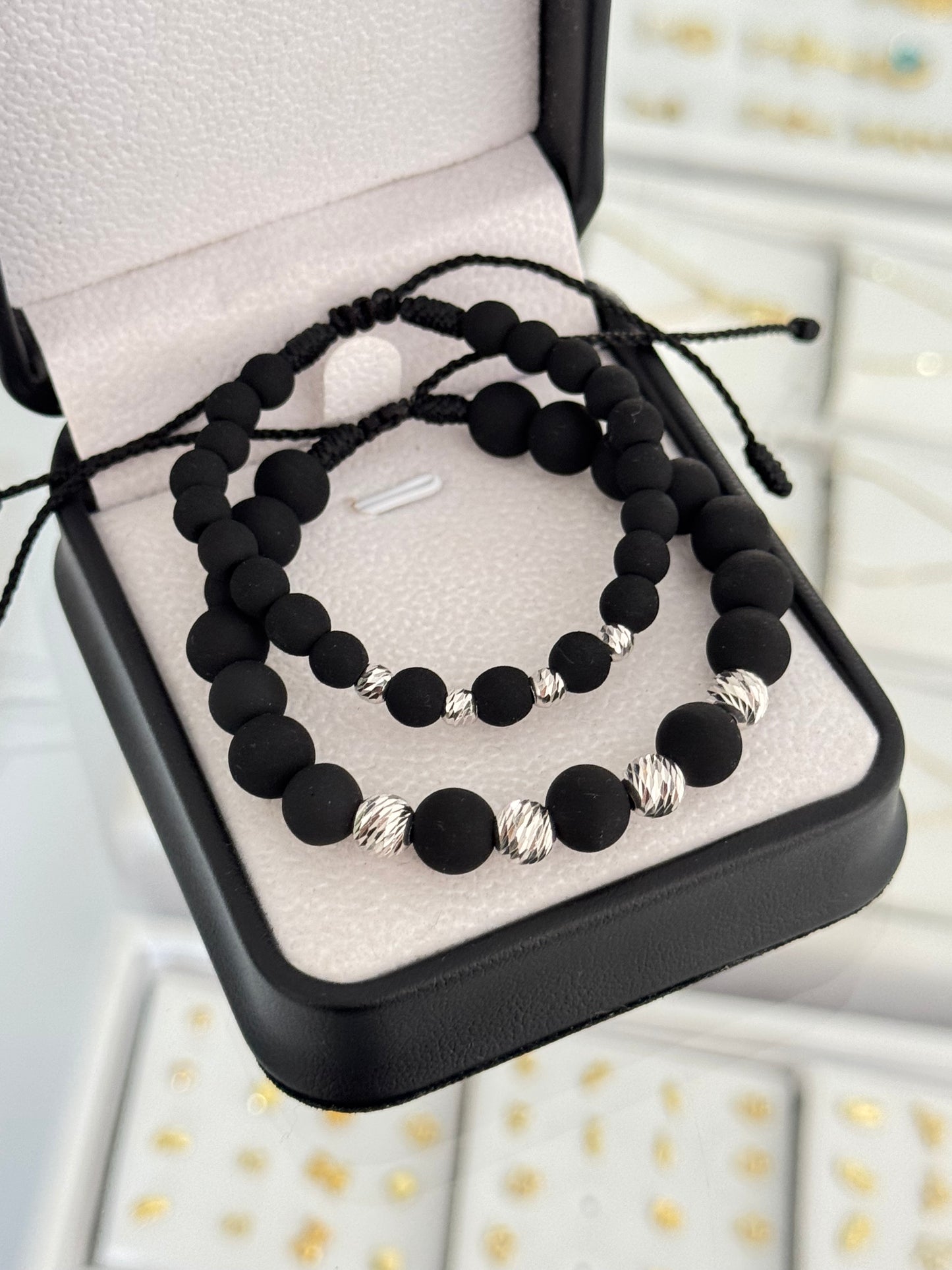 Pulsera pareja neopreno diamantado