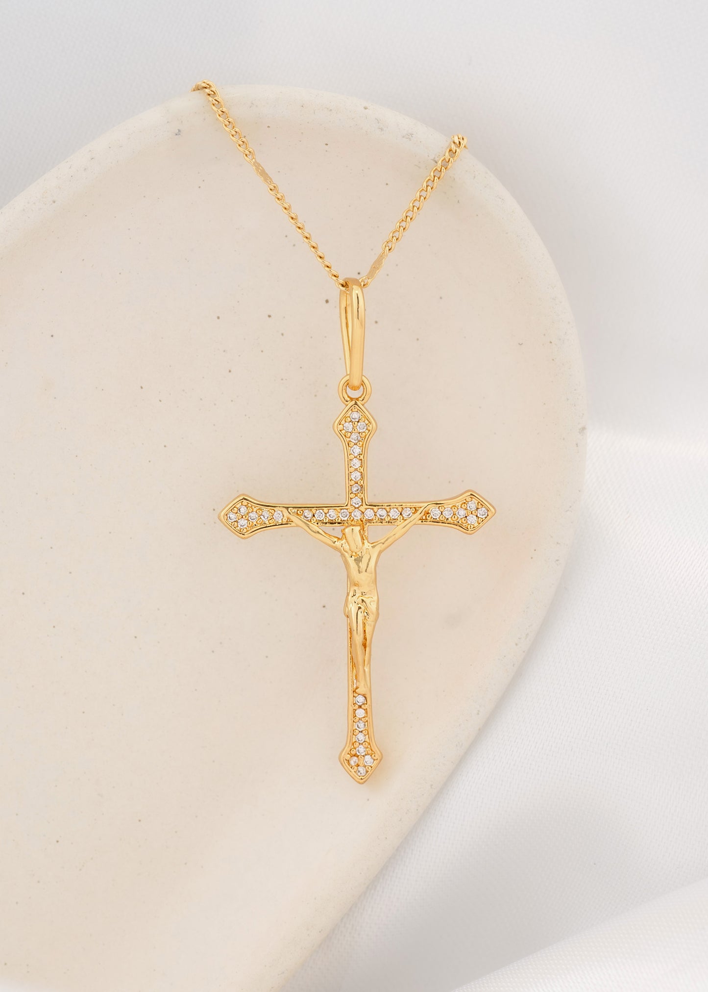 Dije cruz cristo circonias 4Cms