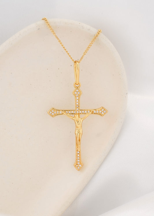 Dije Cruz Cristo Circonias 4 Cms