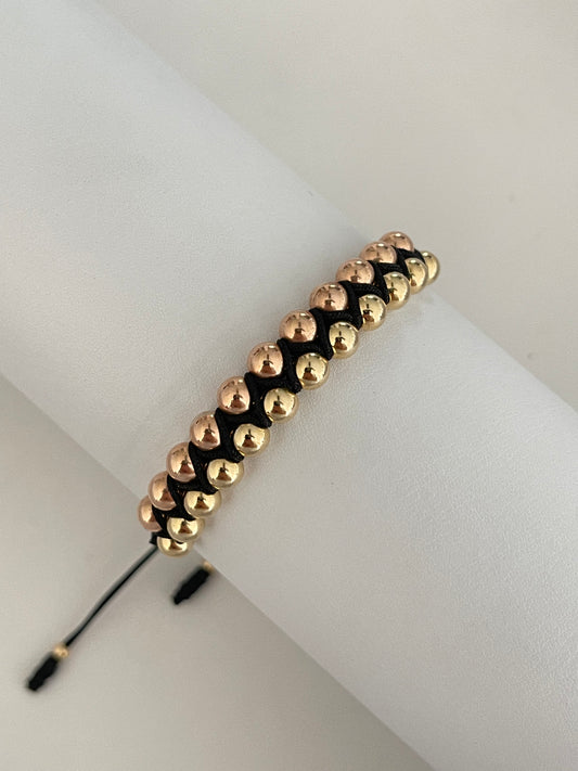 Pulsera entrelazada 2 oros (5mm)