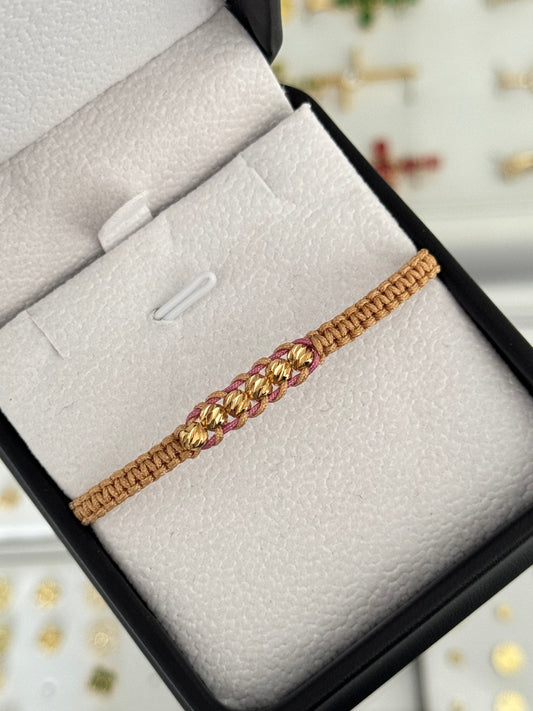 Pulsera tejido balin diamantado. N° de Balín: #4