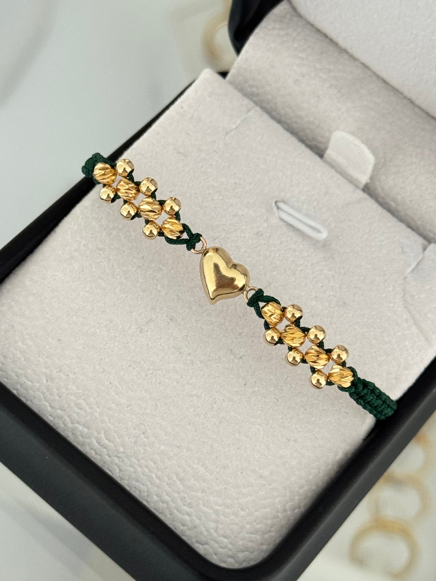 Pulsera corazón soplado diamantada. N° de Balín: #3, #4 diaman.
