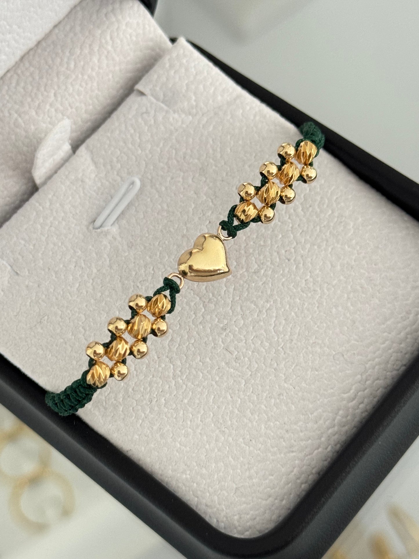Pulsera corazón soplado diamantada. N° de Balín: #3, #4 diaman.