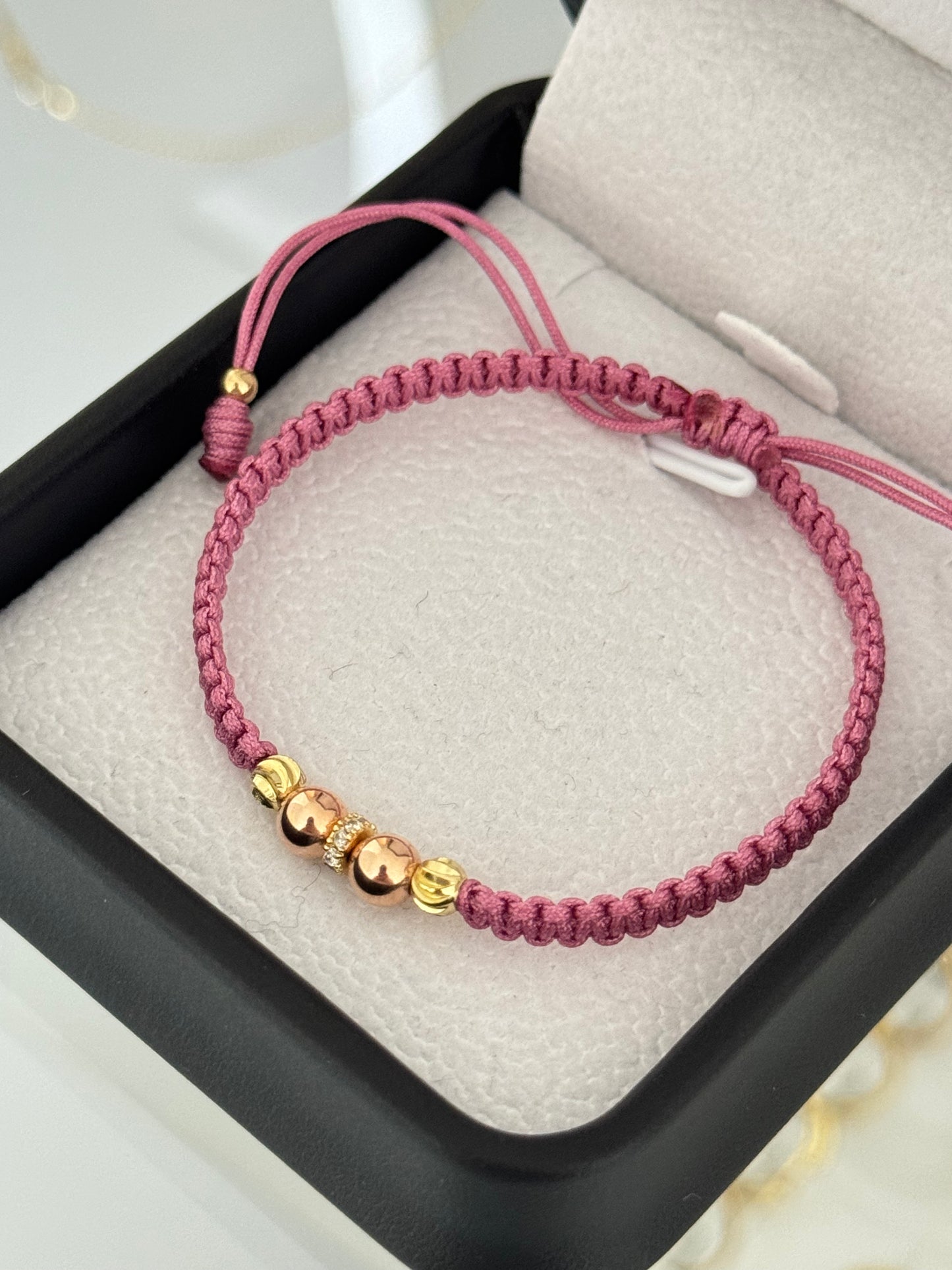 Pulsera rondel cristal. N° de Balín #5 rosa, #4 italiano.