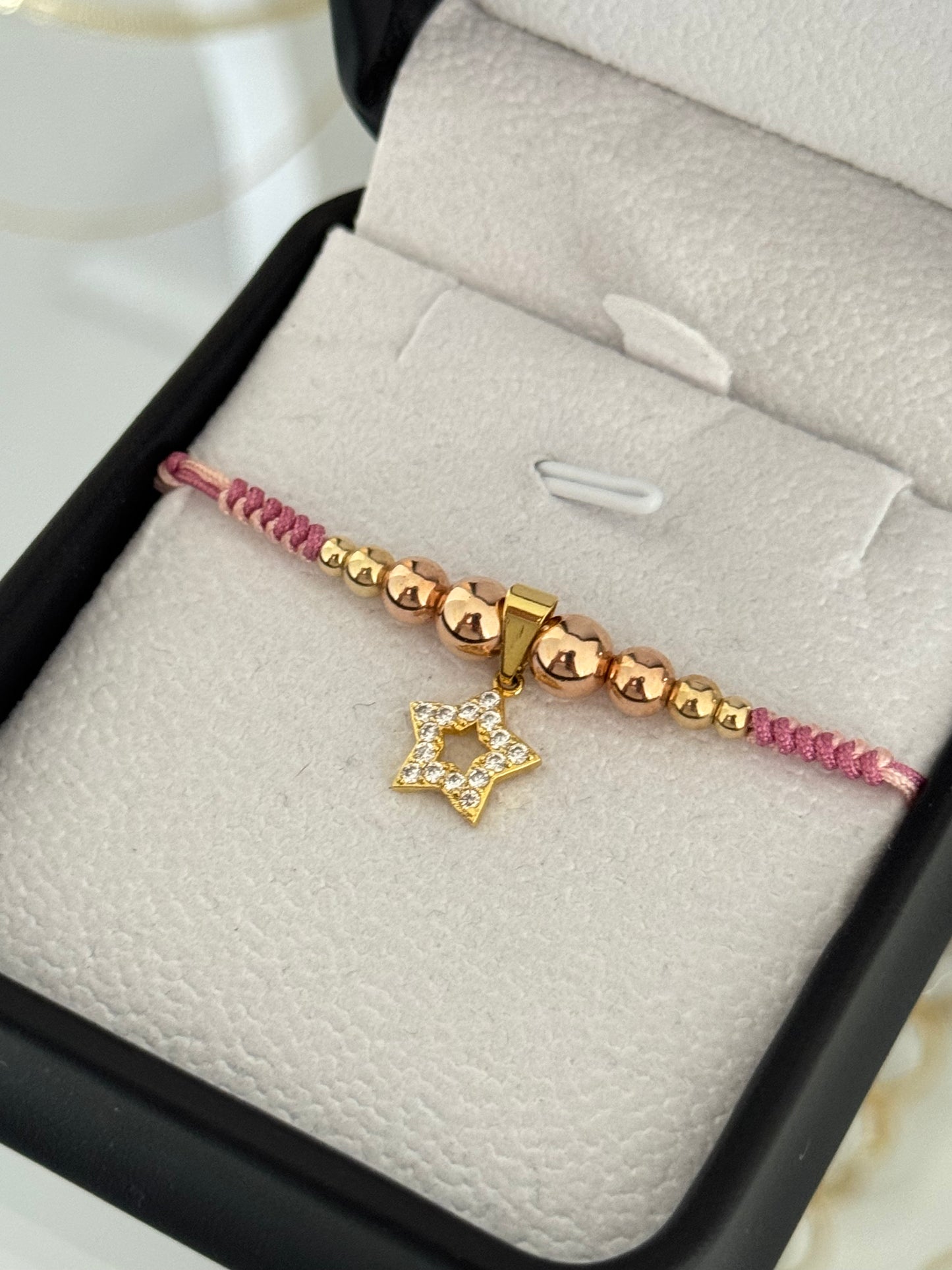 Pulsera star. N° de Balín: #3, #4, #5 rosa, #6 rosa.