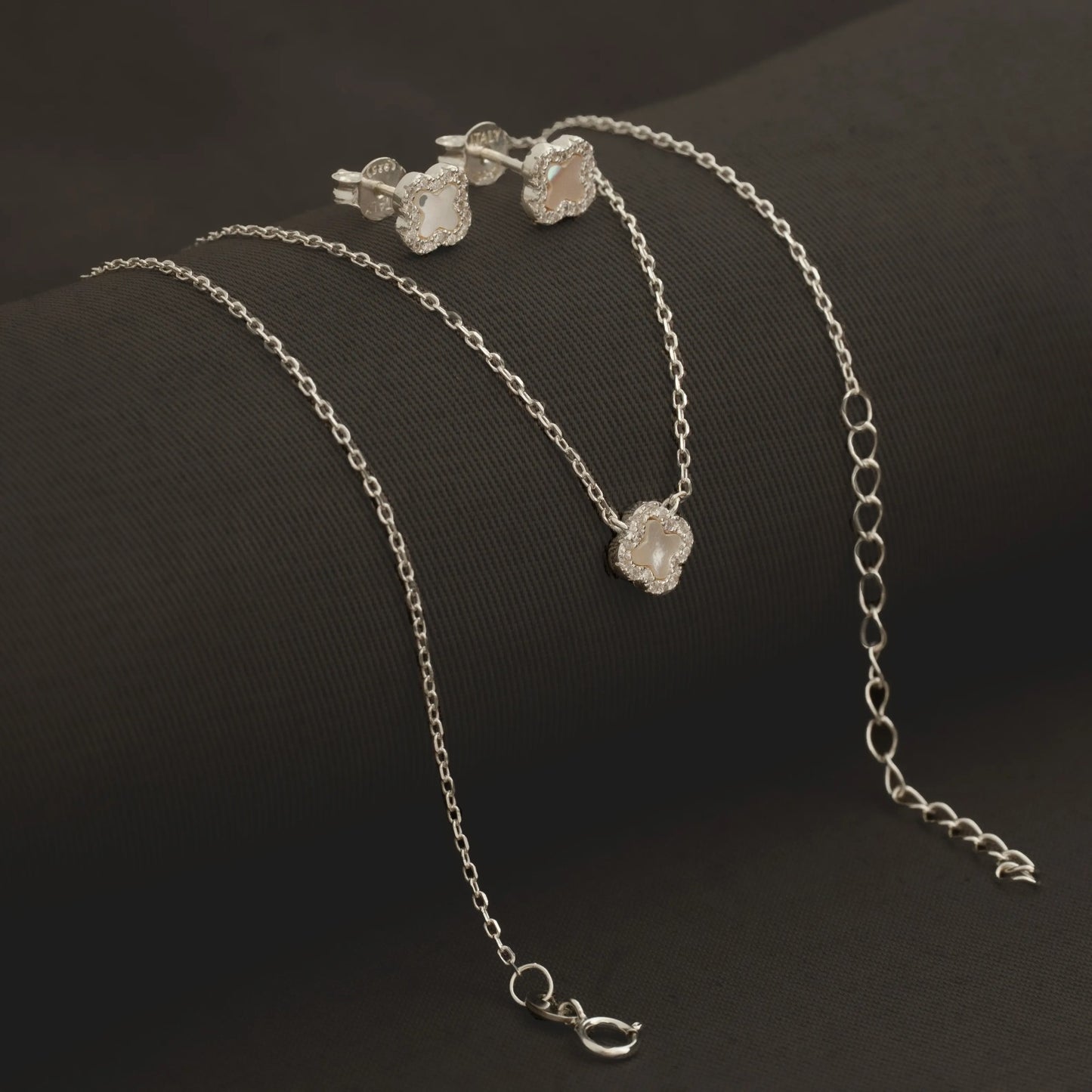 Conjunto Clover Nacar 0,7 mm 40 Cms + Ext Plata Ley 925