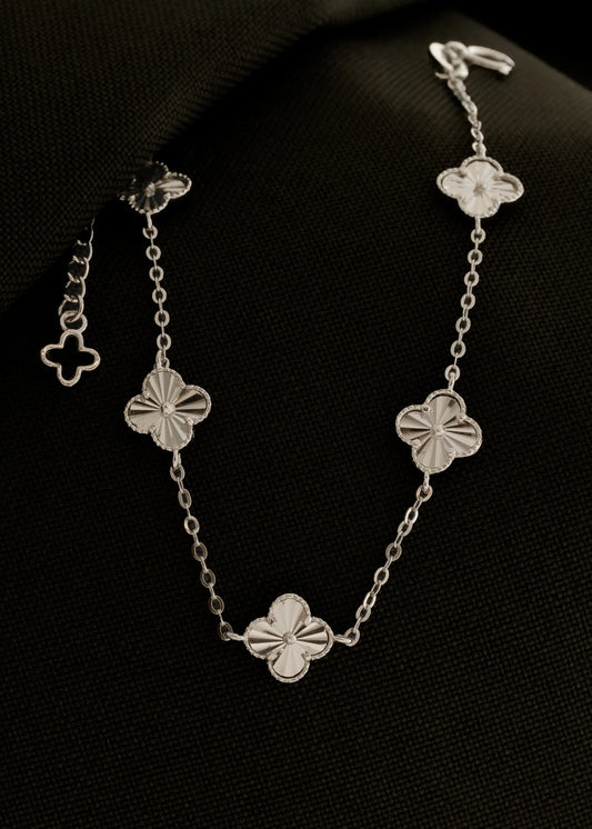 Pulsera Mini Clover 0.7 mm 15 Cms + Ext Plata Ley 925