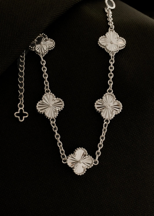 Pulsera Clover 1,2 cm 18 Cms Plata Ley 925