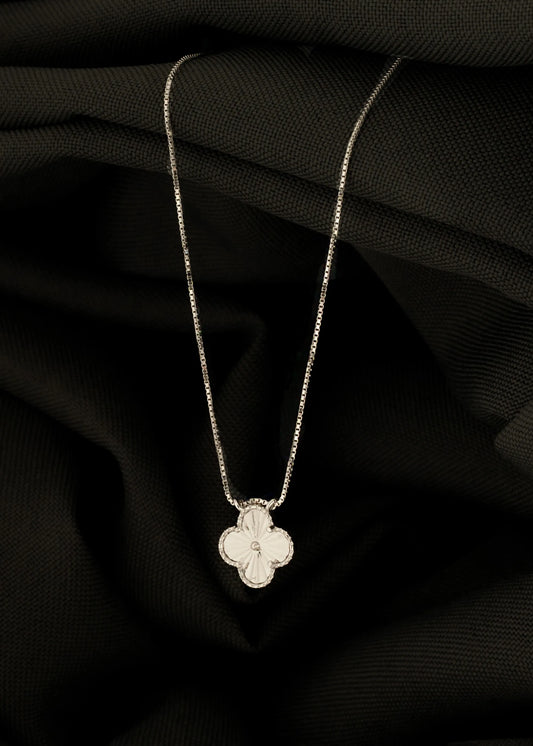 Gargantilla clover 1,3 cm 45 Cms + Ext plata