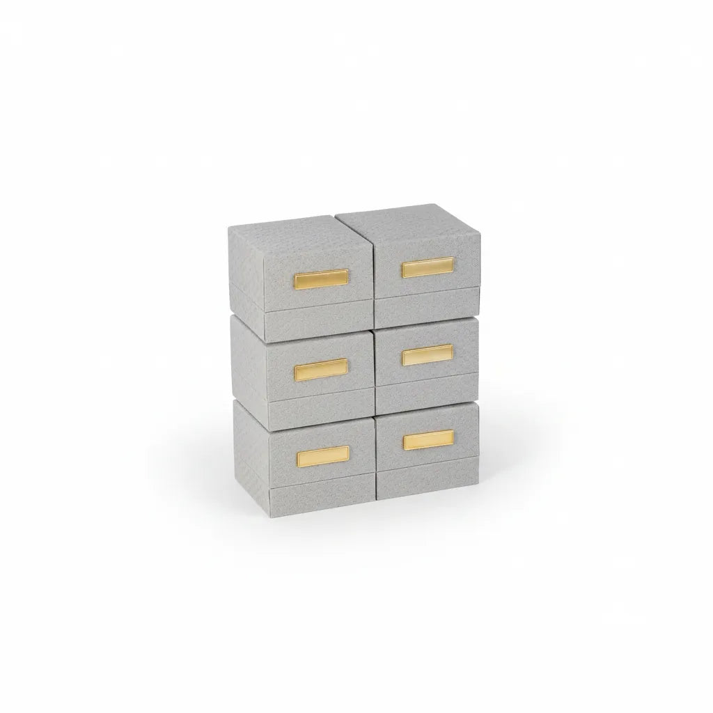 Empaque Deluxe Gris 5,8 × 5,8 × 4,5 cm - Paquete x6