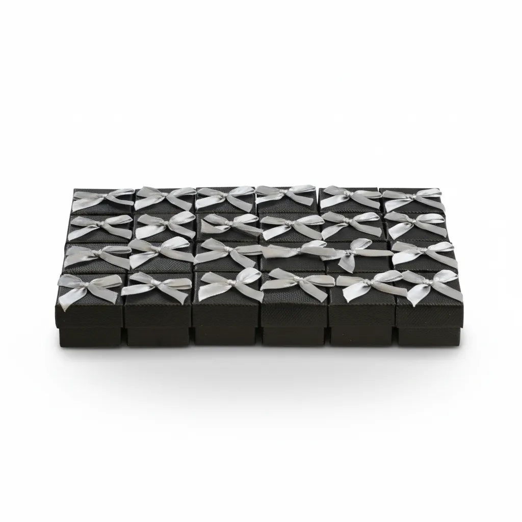 Caja de joyería 4 × 4 cm - Px24 Negro