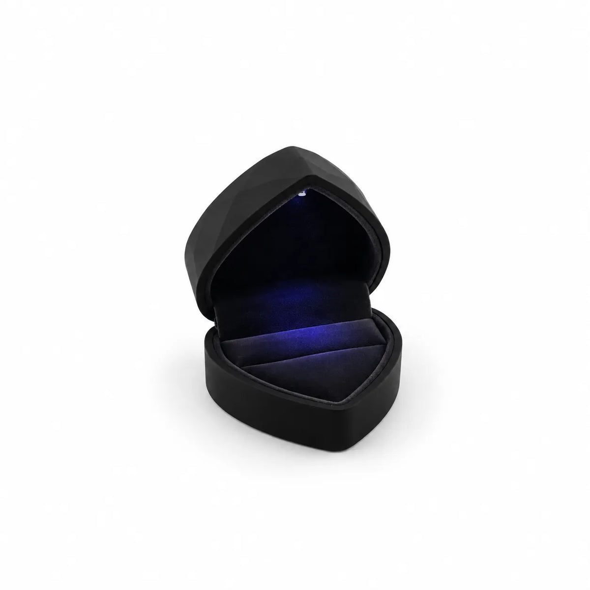 Empaque Corazón Negro con Luz 7 × 6,5 × 4 cm