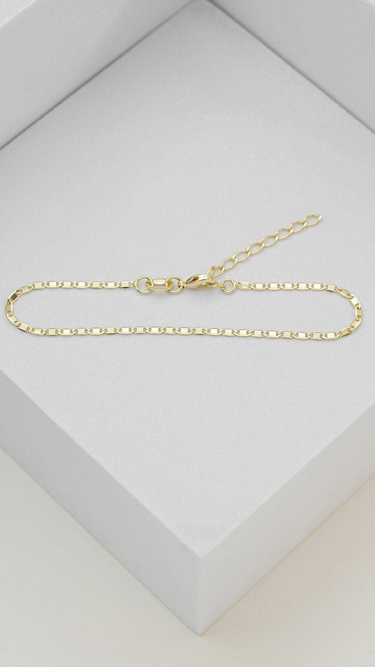 Pulsera escalera delgada plana lisa 16cms
