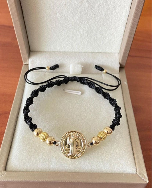 Pulsera herraje san Benito G con balines #5.