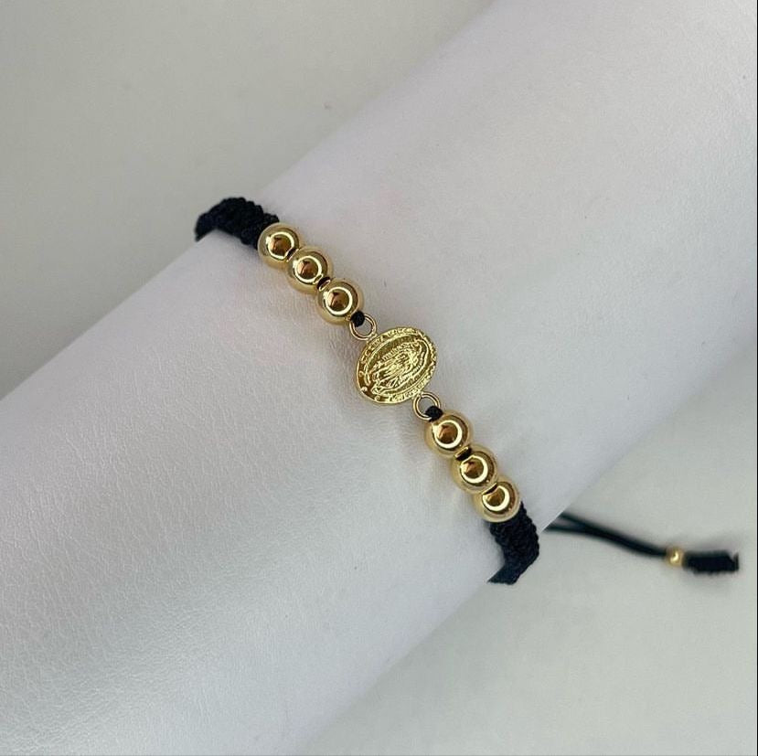 Pulsera dije virgen de Guadalupe con balines #5