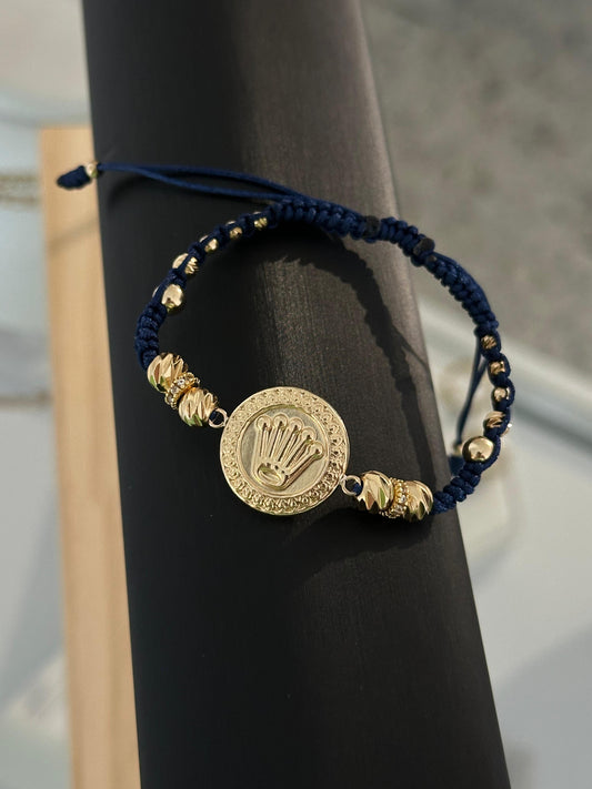 Pulsera herraje corona grande. N° de Balín: #2 diaman, #4 liso, #5 diaman, #6 diaman, #6 liso.