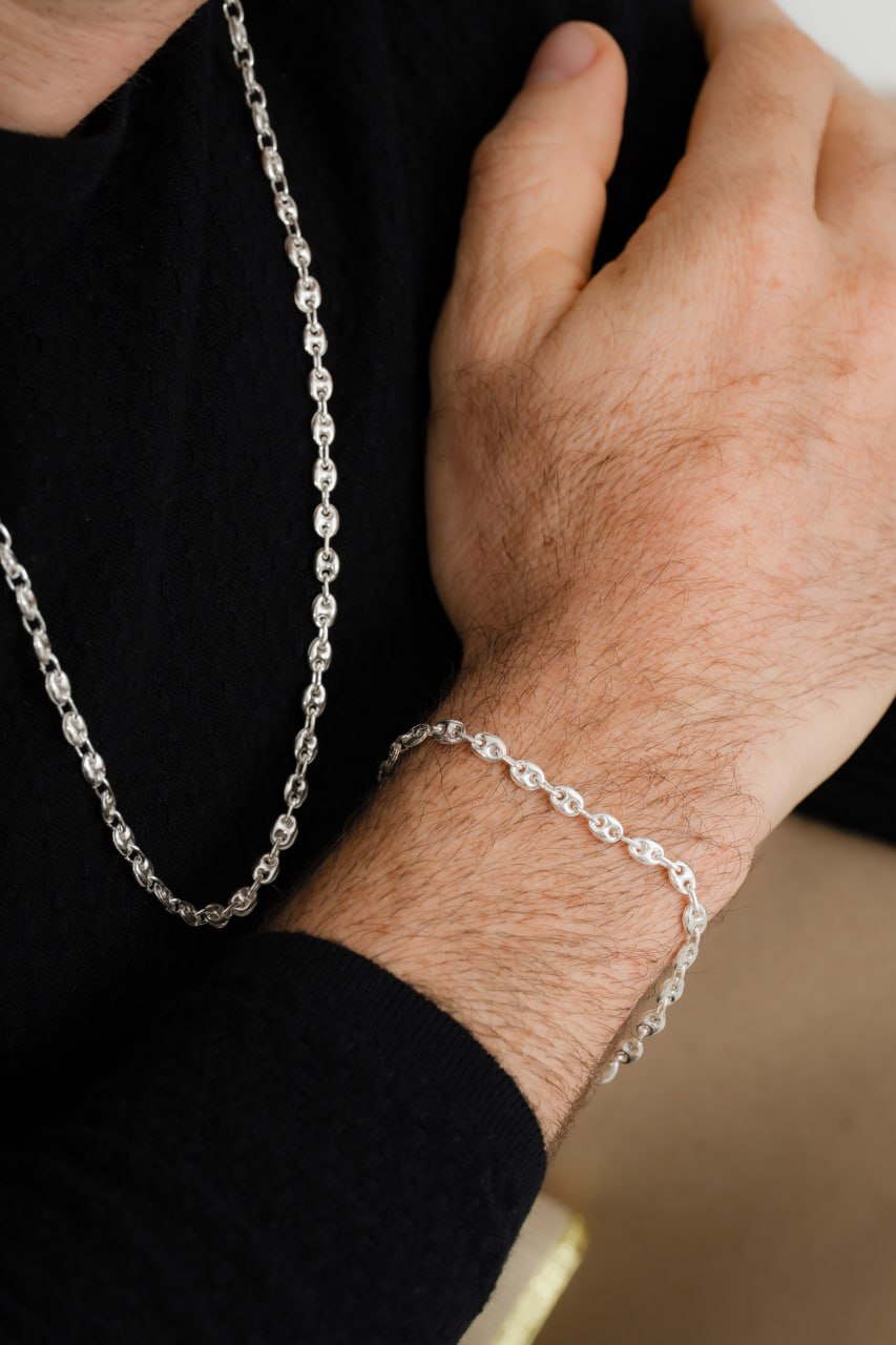 Pulsera Gcc 4 mm 19Cms, plata ley 925